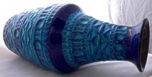 Bay Keramik Pottery Blue and Turquoise Vase, circa 1970s